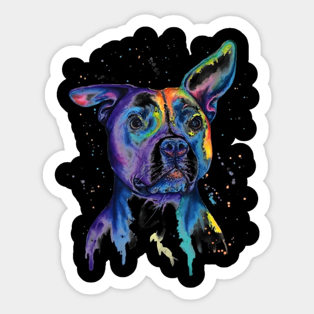 Colorful Baby Pit-bull Terrier Lover Dad Mom Funny Kidding Sticker by Manonee